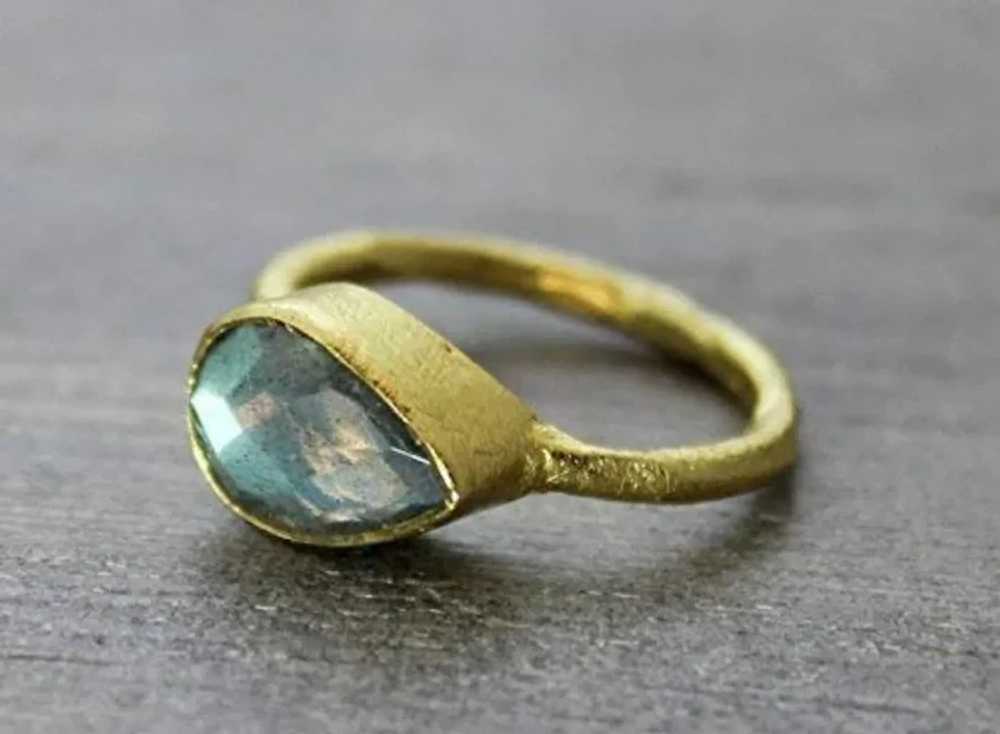 Labradorite Pear Shape Gold Plated Sterling Silve… - image 3