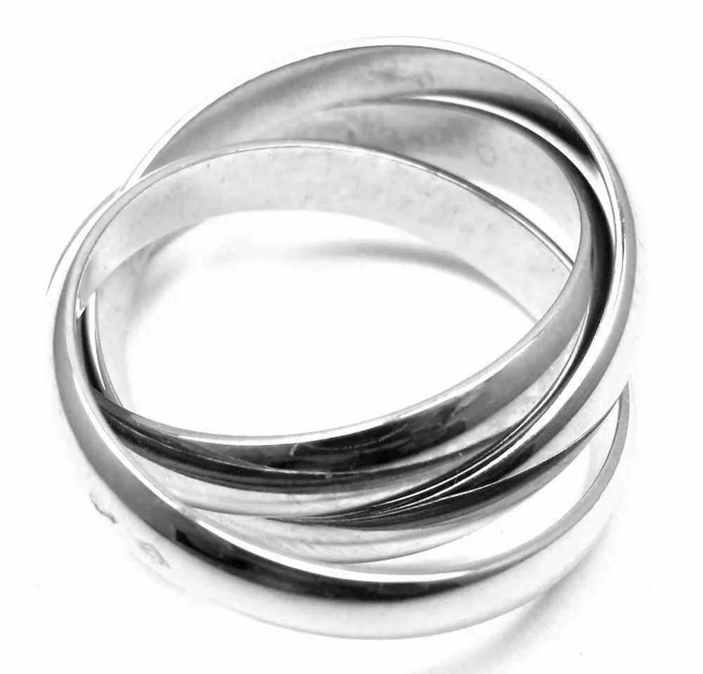 Authentic! Cartier 18k White Gold Trinity Band Ri… - image 2