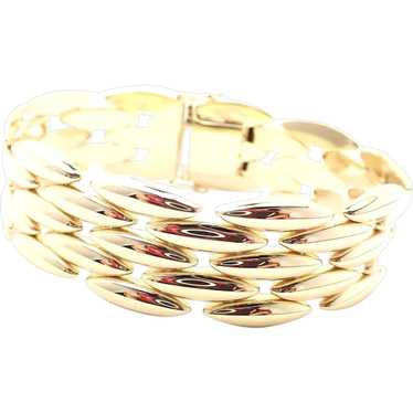 Authentic! Cartier Five-Row 18k Yellow Gold Gentia