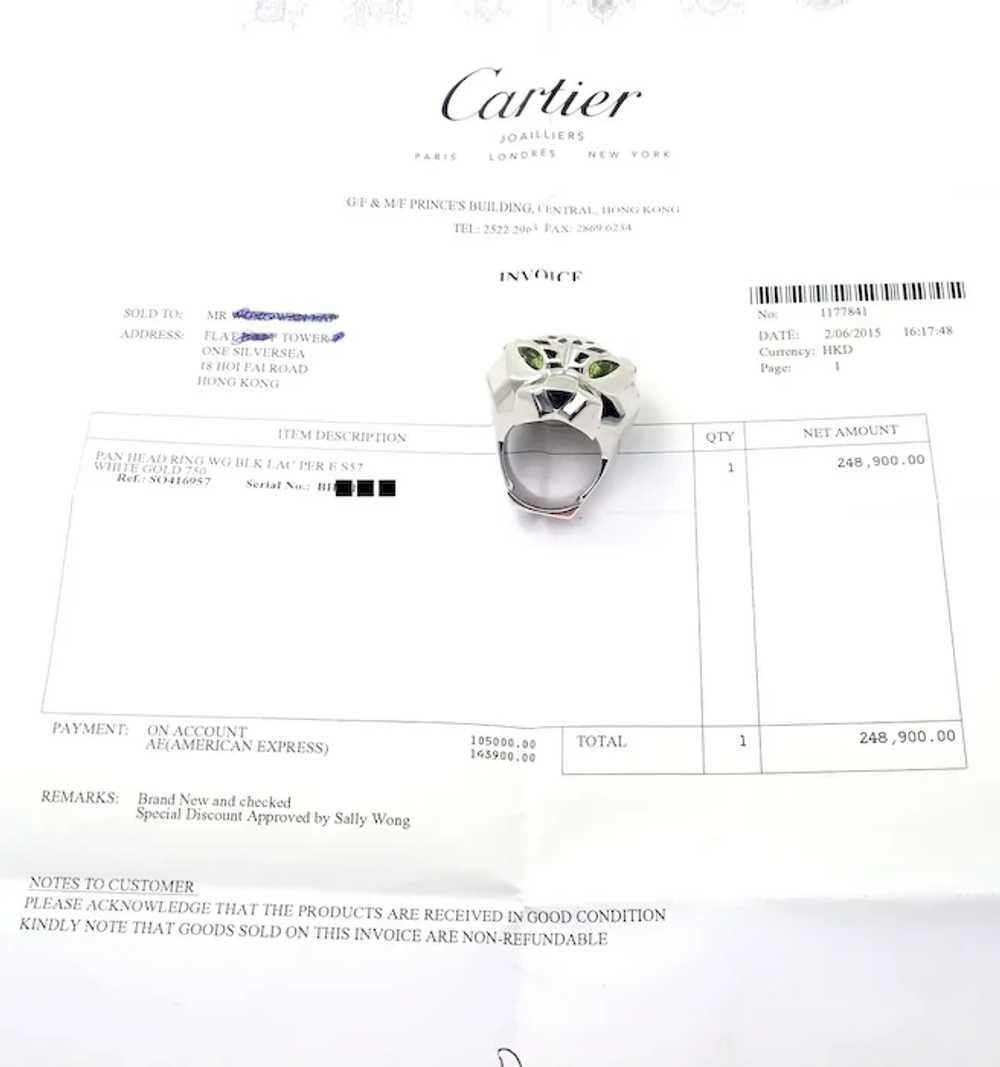 Cartier Panther Panthere 18k White Gold Peridot O… - image 10