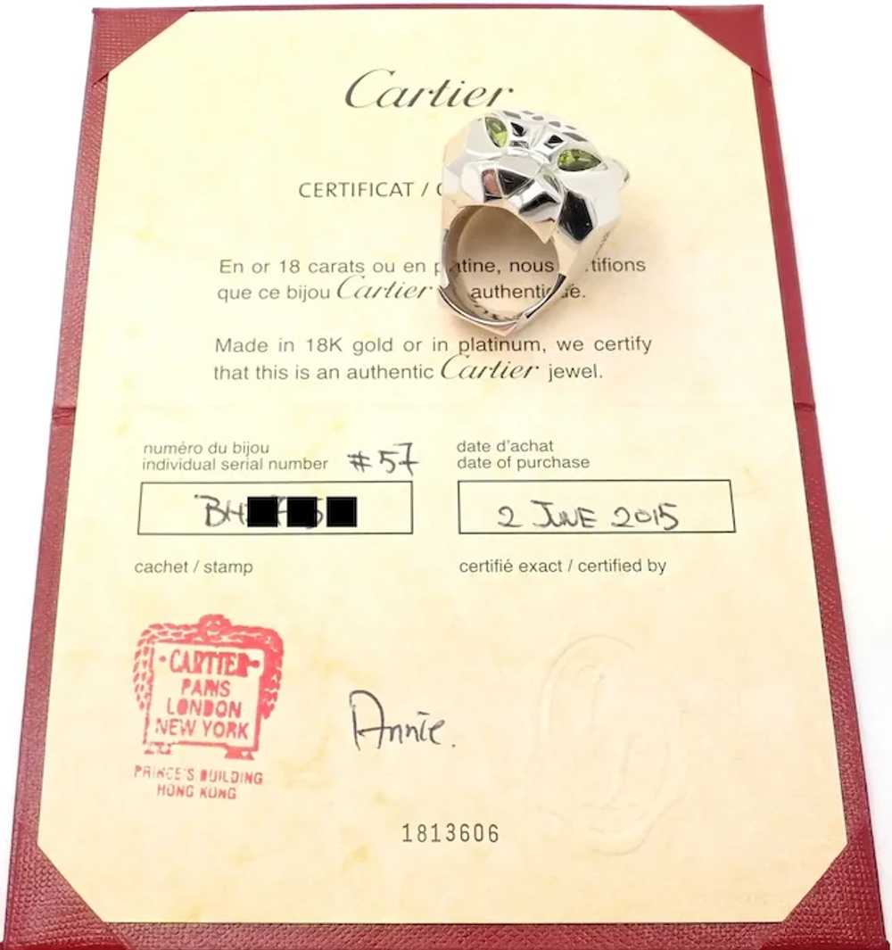 Cartier Panther Panthere 18k White Gold Peridot O… - image 2