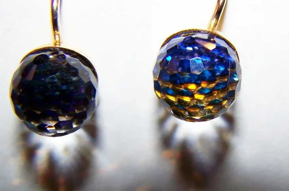 Faceted Rainbow Crystal Clip Style Earrings - image 2