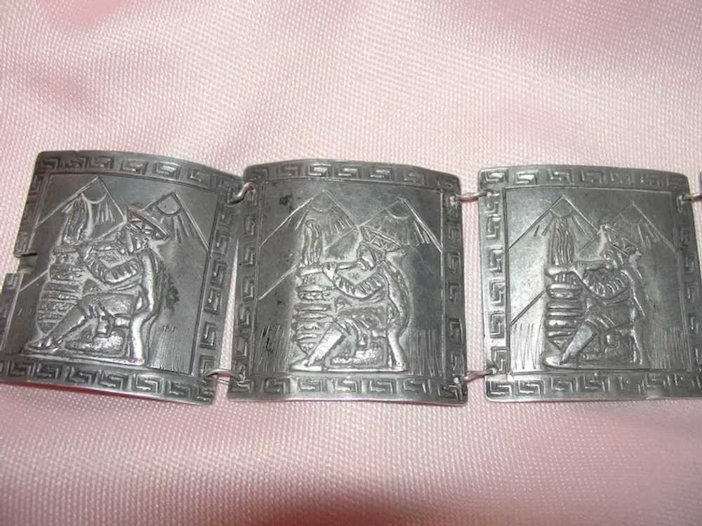 Extra wide Peruvian Silver Bracelet - Free shippi… - image 4