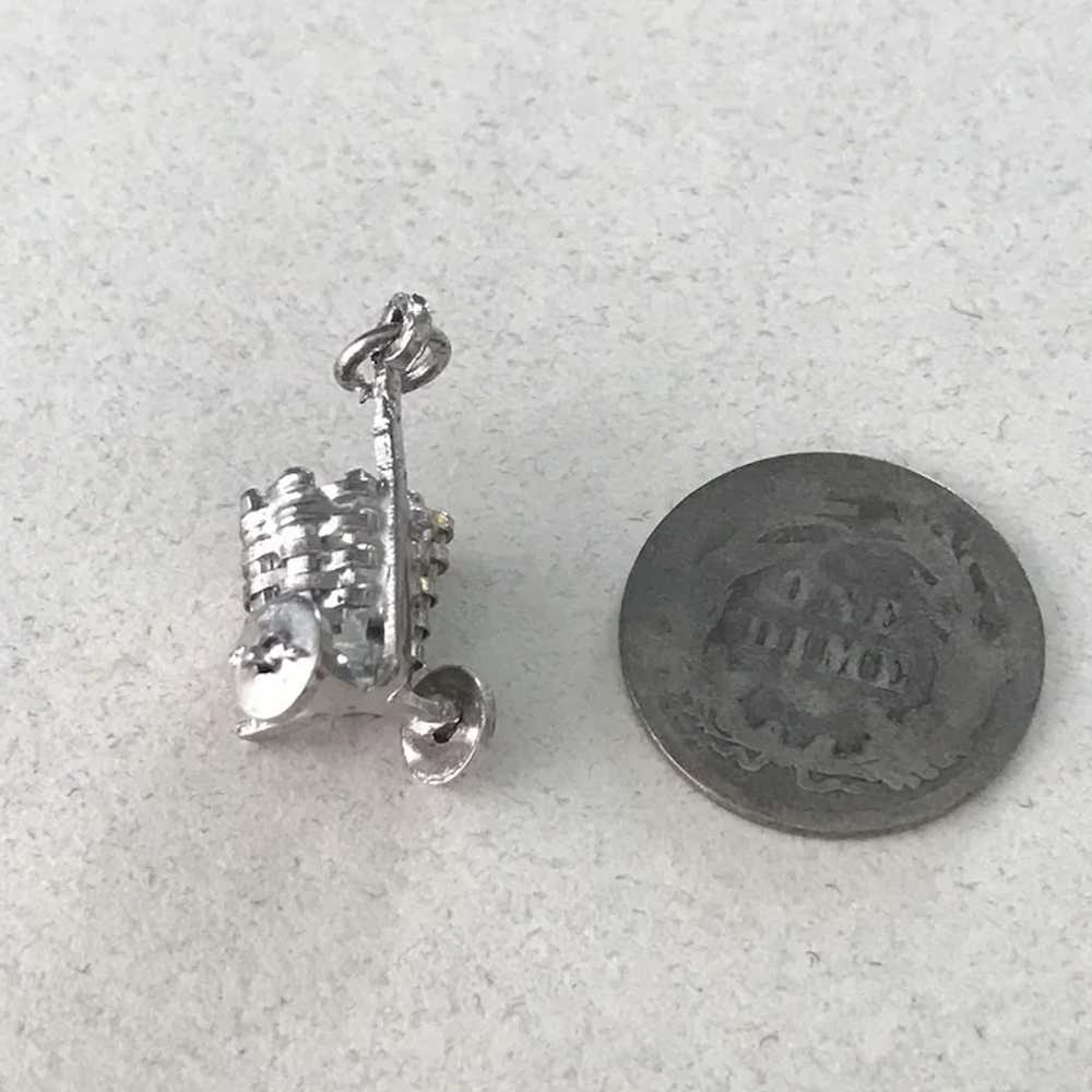 Rolling Basket Cart Vintage Charm Sterling Silver… - image 2