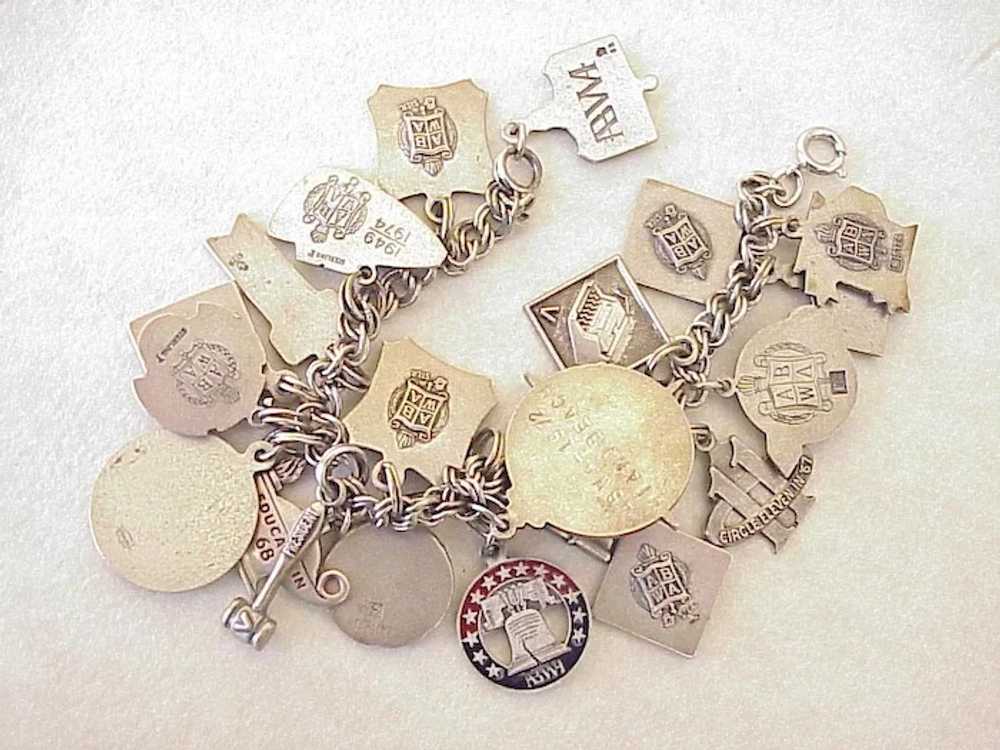 ABWA Vintage 21 Charm Bracelet Sterling Silver 19… - image 5