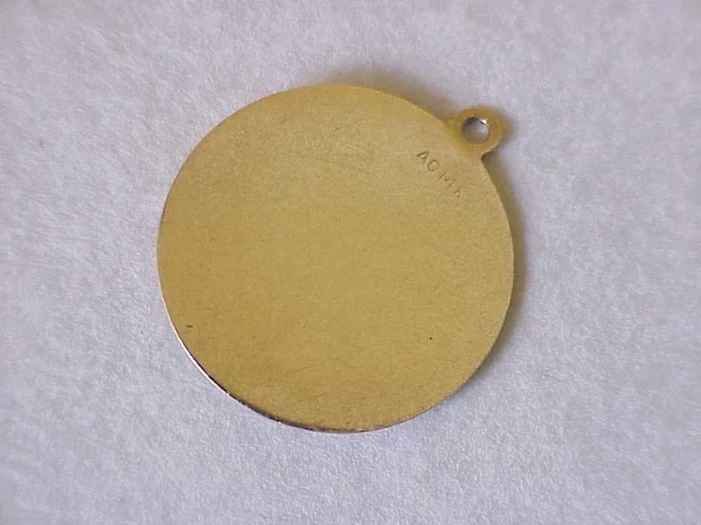 Vintage Anniversary Jeweled Charm 14K Gold circa … - image 2