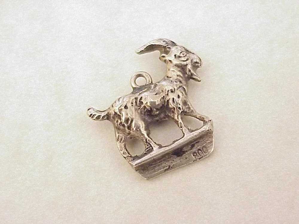 Vintage Capri / Goat Charm 800 Silver, Italy Trav… - image 2