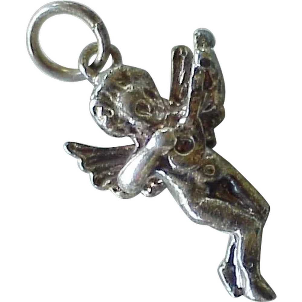 Cherub Angel Charm Three-Dimensional Sterling Sil… - image 1