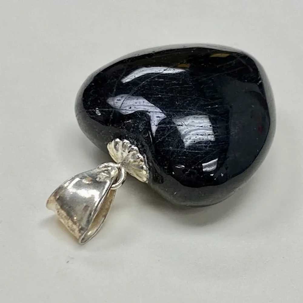 Big Labradorite Puffy Heart Charm / Pendant Sterl… - image 3