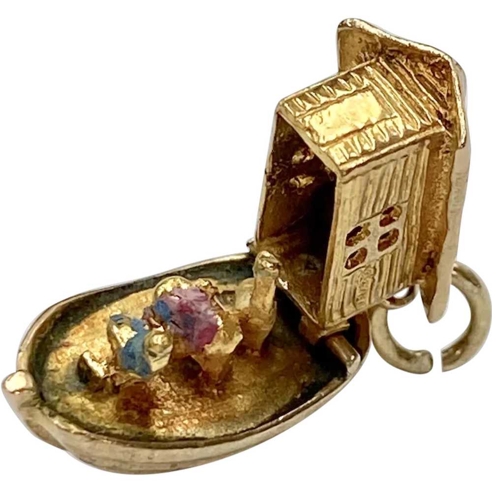 Noah's Ark Moving Vintage Charm 9K English Gold T… - image 1