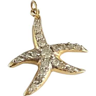 Diamond Encrusted Sea Star or Starfish Vintage Ch… - image 1
