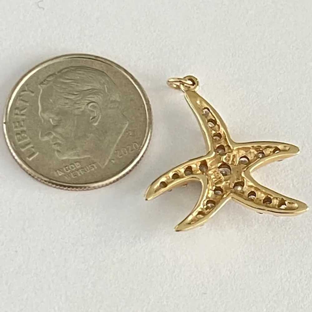 Diamond Encrusted Sea Star or Starfish Vintage Ch… - image 2