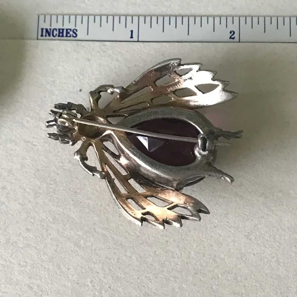 Huge Reja Vintage BEE or FLY Brooch Sterling Silv… - image 3