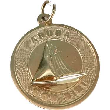 Aruba Bon Bini Vintage Charm 14K Gold Travel Souv… - image 1