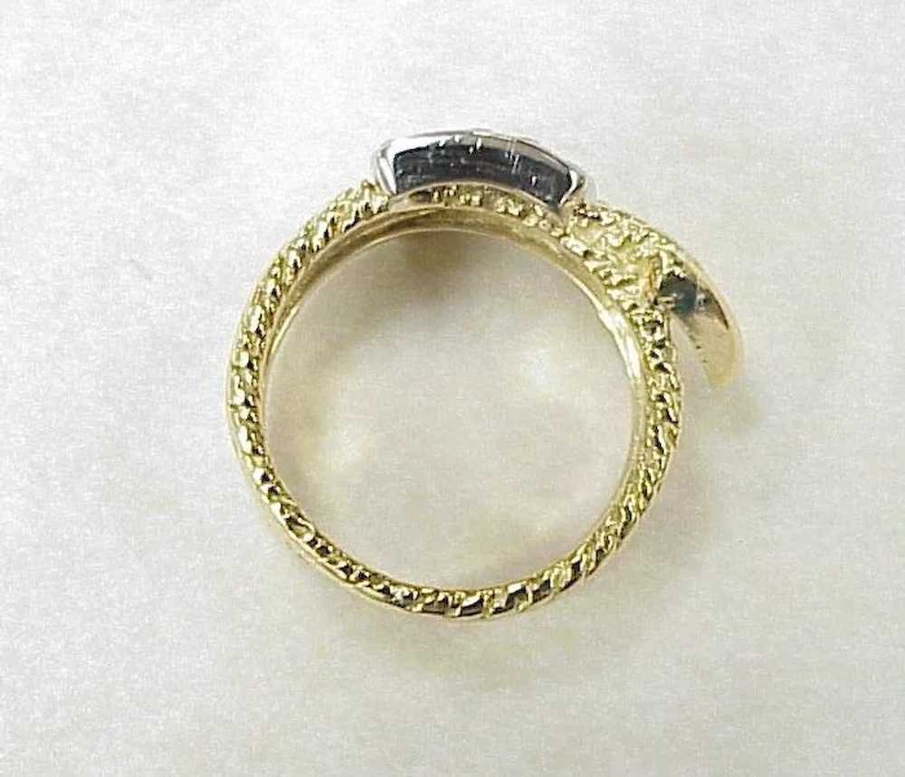Estate Diamond Buckle / Garter Ring 18K Gold Yell… - image 5