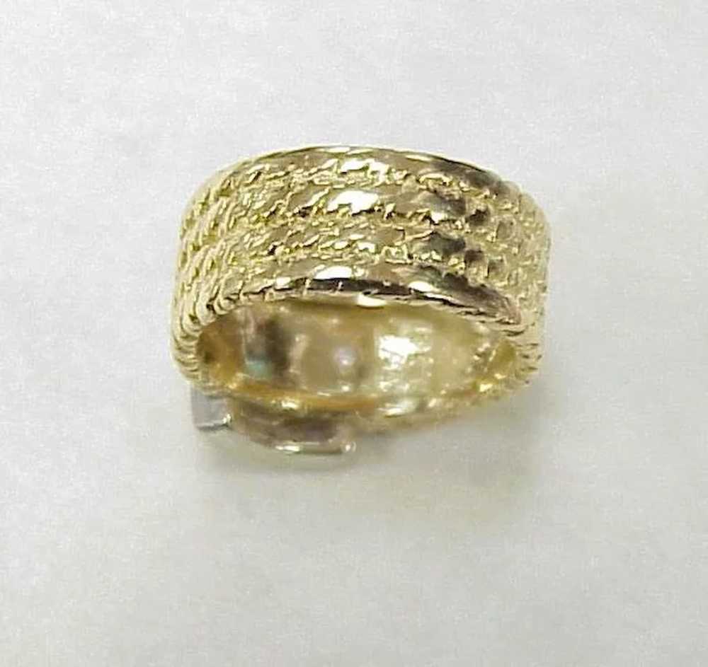Estate Diamond Buckle / Garter Ring 18K Gold Yell… - image 6