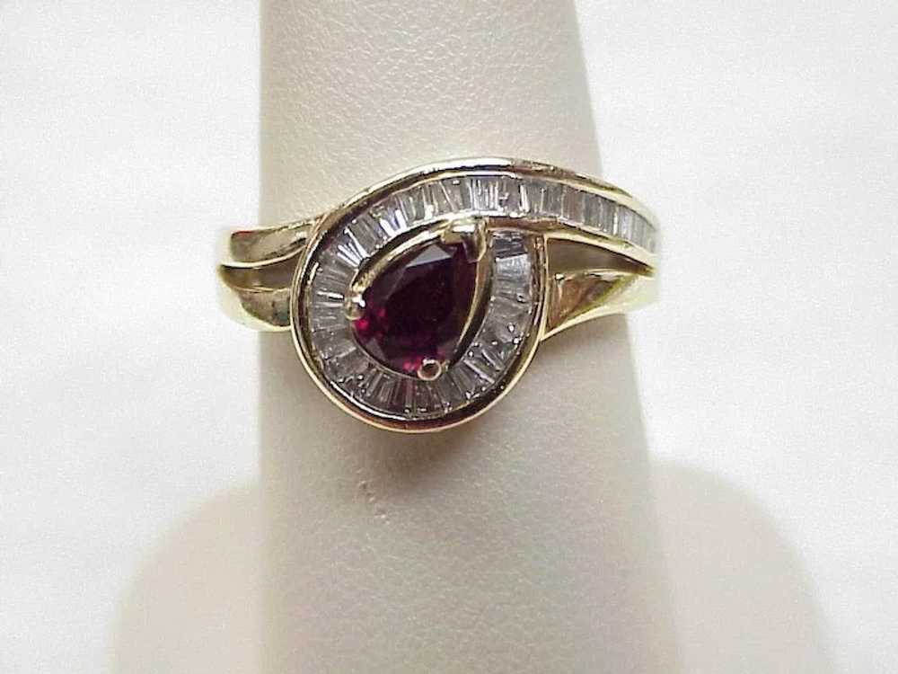 Ruby & Diamond Ring 1.10 Carats Gem Weight 14K Go… - image 3