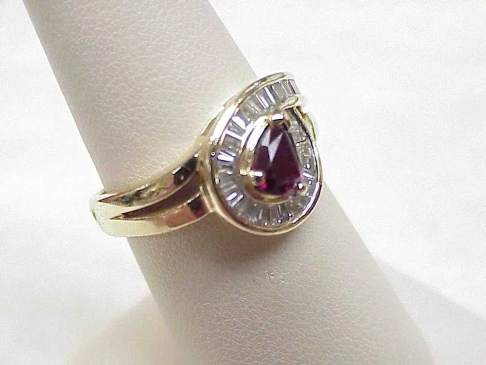 Ruby & Diamond Ring 1.10 Carats Gem Weight 14K Go… - image 4