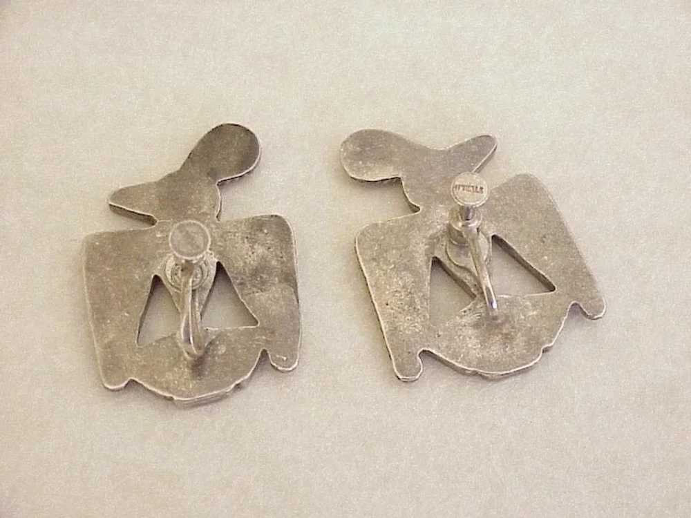 Vintage Thunderbird Earrings Screw Back Sterling … - image 2