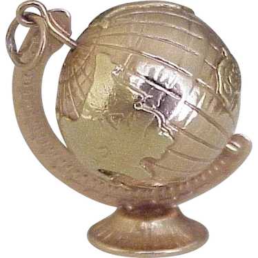 BIG Vintage Spinning / Moving GLOBE on Stand 18K … - image 1