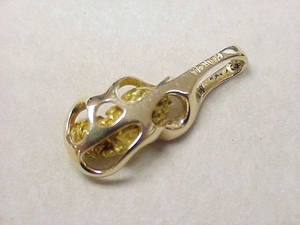 Alaskan 24K Gold Nugget Pendant Diamond Accent ci… - image 3