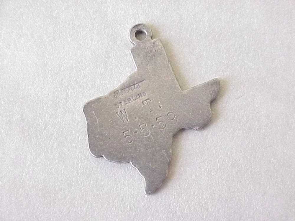 Vintage Texas US State Charm Sterling Silver Circ… - image 2