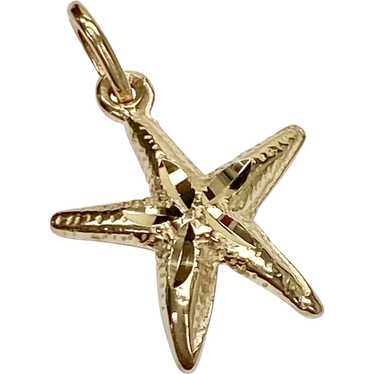 Sea Star / Starfish Nautical Charm 14K Gold Three-
