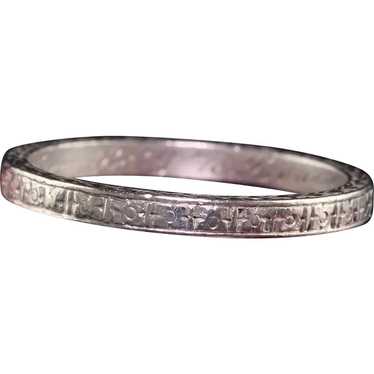 Antique Art Deco Platinum Engraved Classic Weddin… - image 1