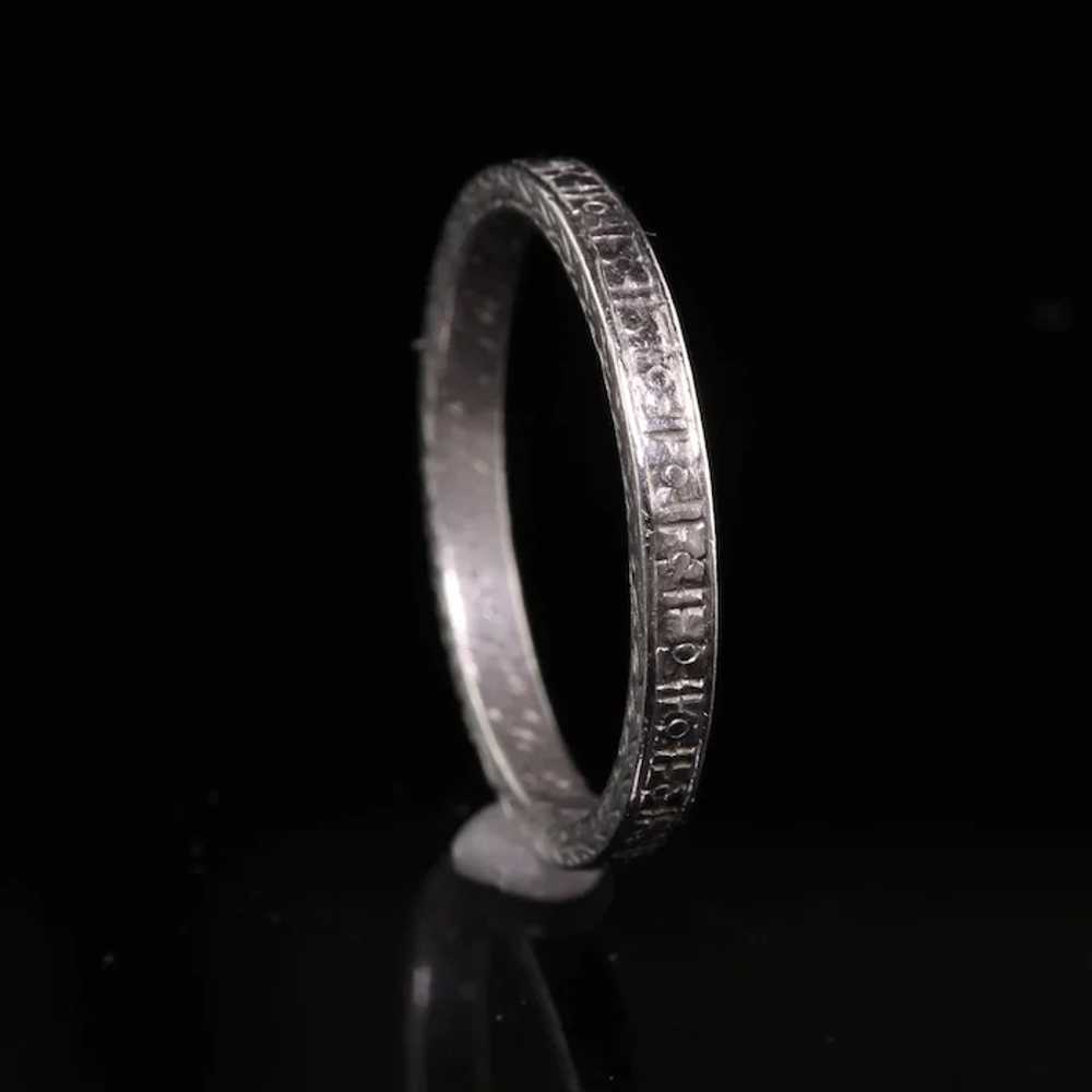 Antique Art Deco Platinum Engraved Classic Weddin… - image 4