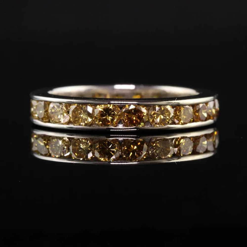 Vintage Estate 14K White Gold Round Yellow Sapphi… - image 3