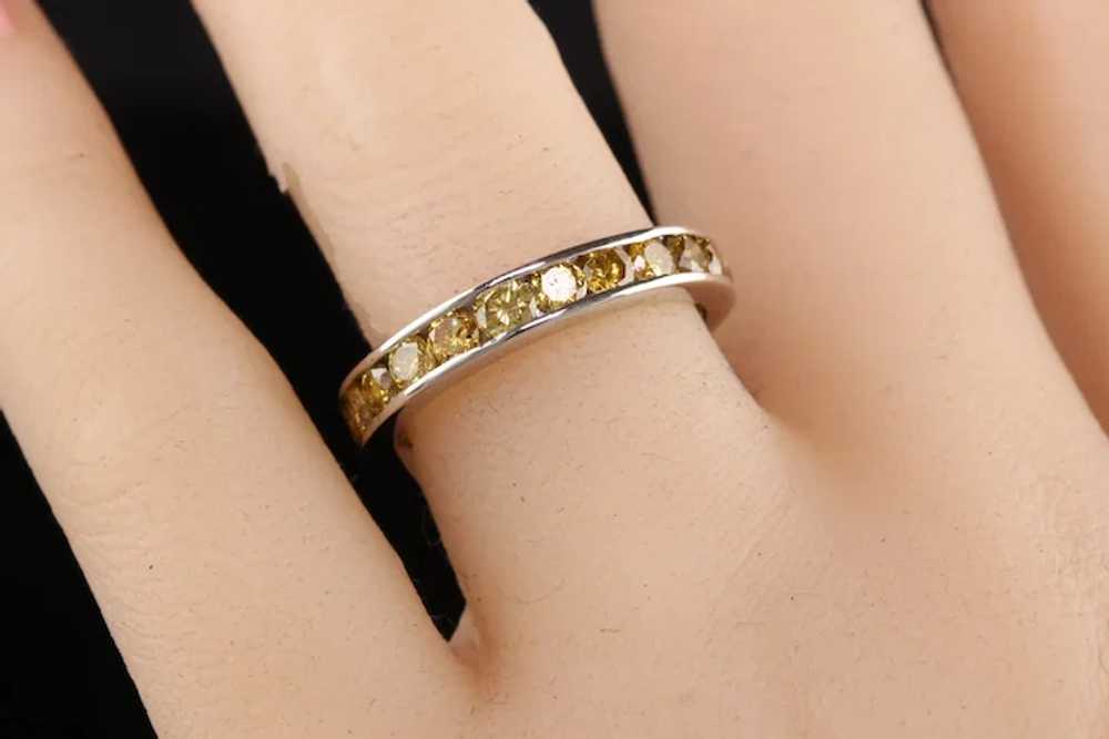 Vintage Estate 14K White Gold Round Yellow Sapphi… - image 5