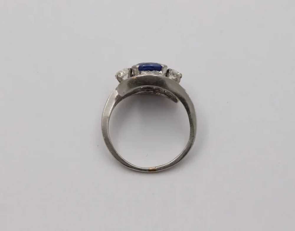 Vintage Platinum 1.6 Carat Sapphire and 1.7 Carat… - image 6