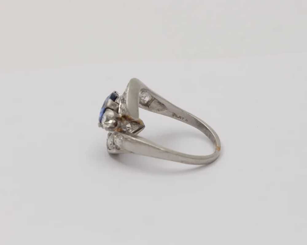 Vintage Platinum 1.6 Carat Sapphire and 1.7 Carat… - image 7