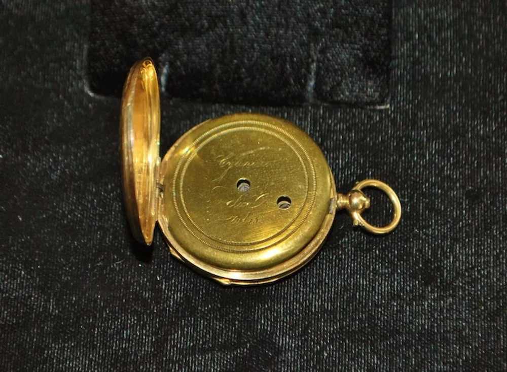 18K Swiss Open Face Pocket Watch - 1890 - image 2