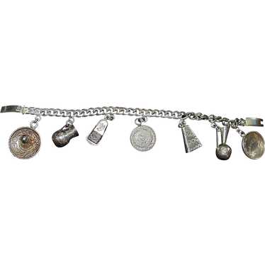 Mexican Sterling Silver Charm Bracelet - image 1