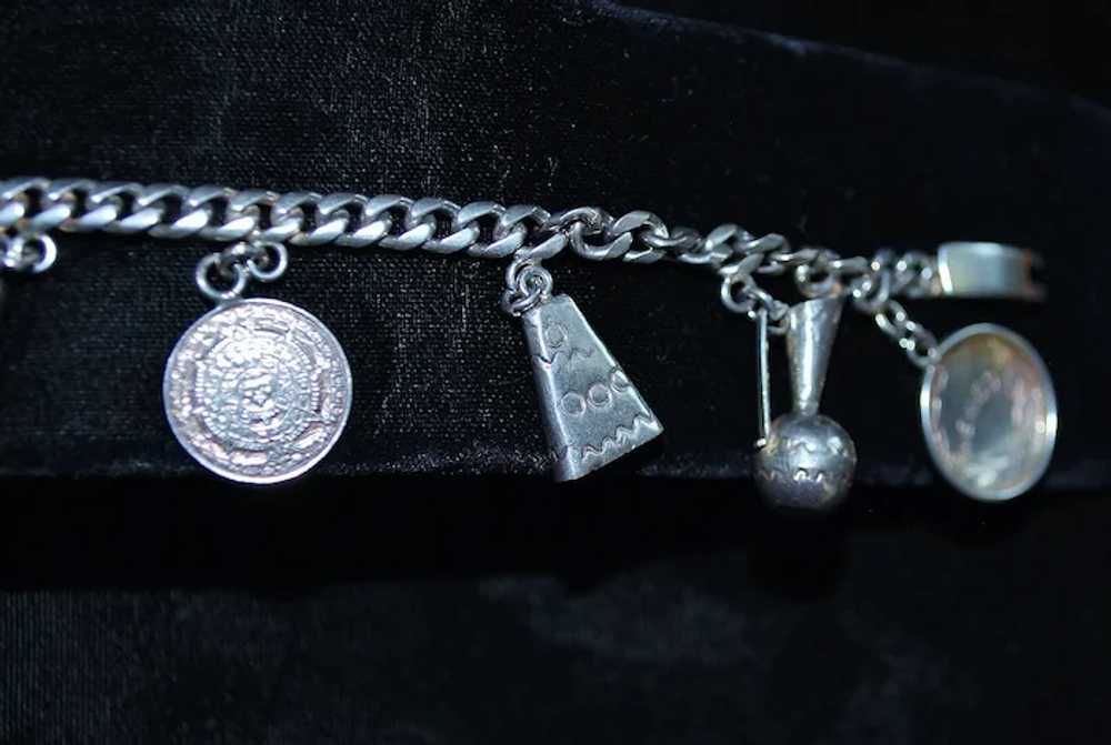 Mexican Sterling Silver Charm Bracelet - image 4