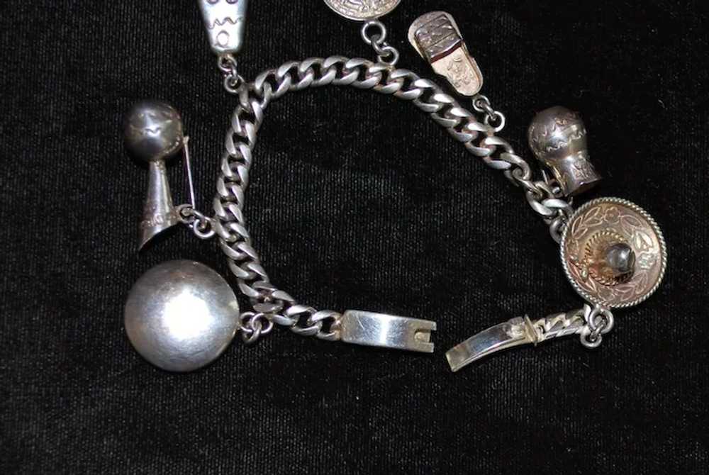 Mexican Sterling Silver Charm Bracelet - image 5