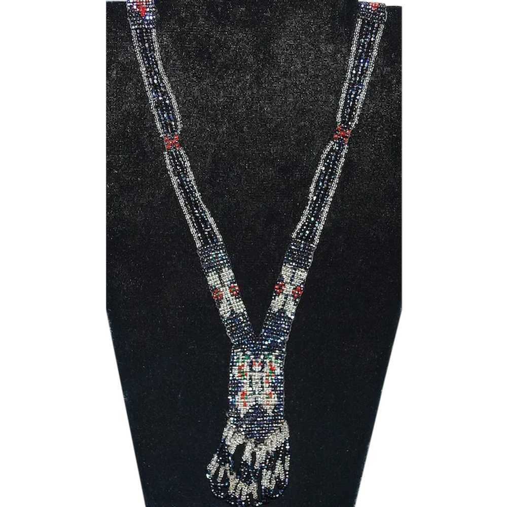 French Art Deco Beaded Sautoir Necklace - image 1