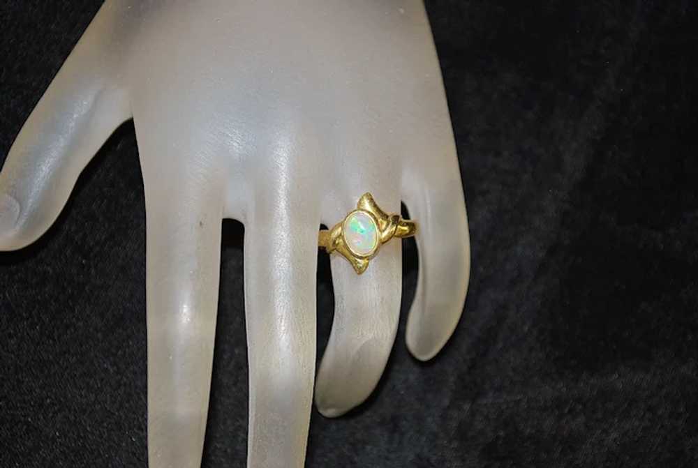 18K Art Nouveau Opal Ring, c. 1910 - image 2