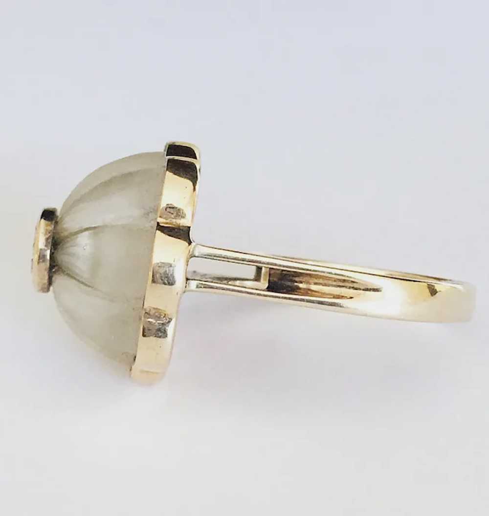 Vintage Retro Rock Crystal Quartz Diamond Flower … - image 3