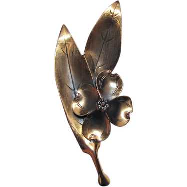 Stuart Nye Hand Wrought Copper Dogwood Pin - image 1