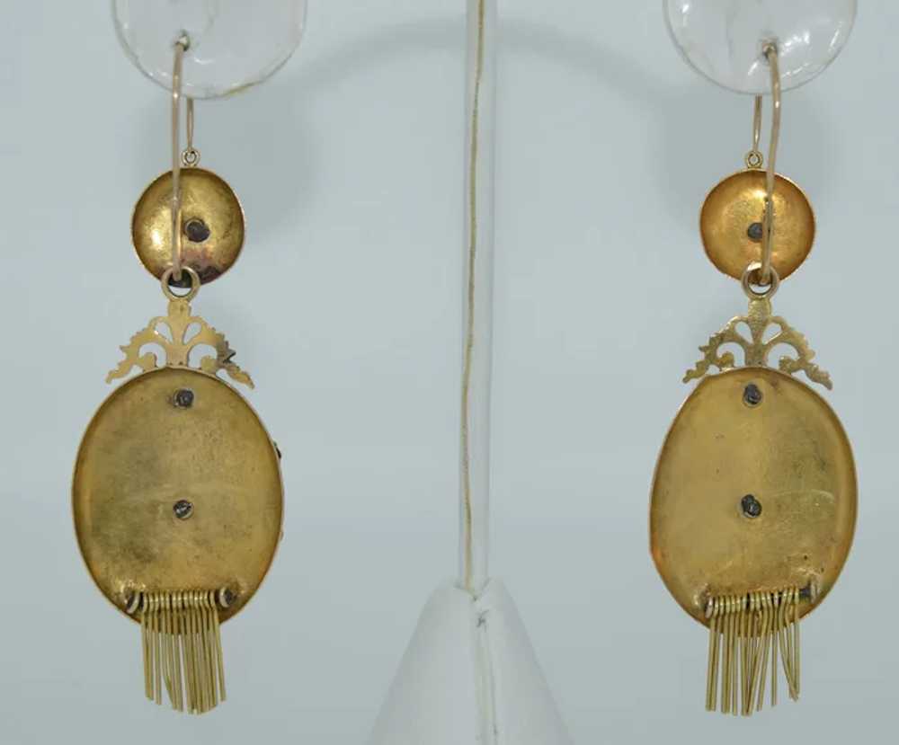 Victorian 14K Pearl Fringe Day & Night Earrings - image 8