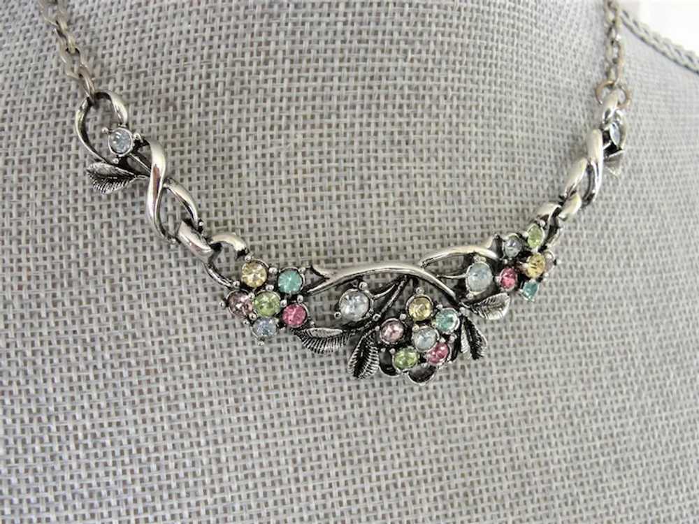 GORGEOUS Mid-Century 50s Silver Tone Necklace,Pin… - image 2