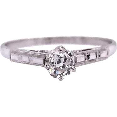 Art Deco .25ct. Diamond Antique Engagement Ring P… - image 1