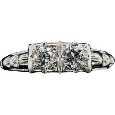 Art Deco .50ct. T.W. 2-Diamond Antique Engagement 