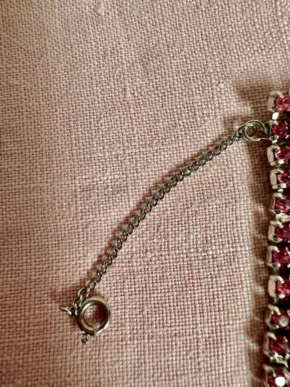 Beautiful Vintage Glitzy Pink Rhinestone Bracelet - image 5