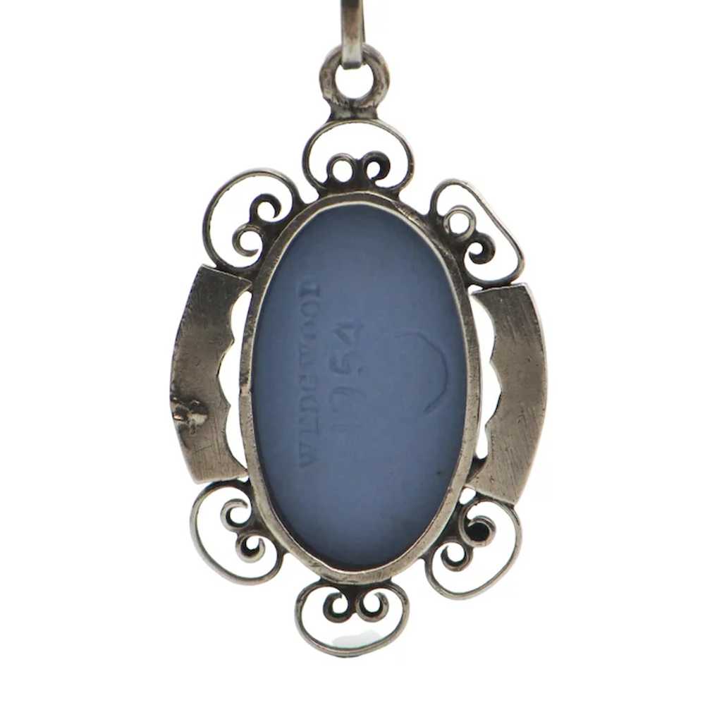 Vintage Wedgwood Cameo Sterling Silver Pendant C.… - image 3