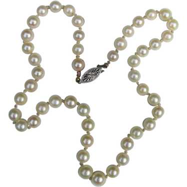 Vintage Strand Cultured Pearl Necklace 17" 7.5mm … - image 1