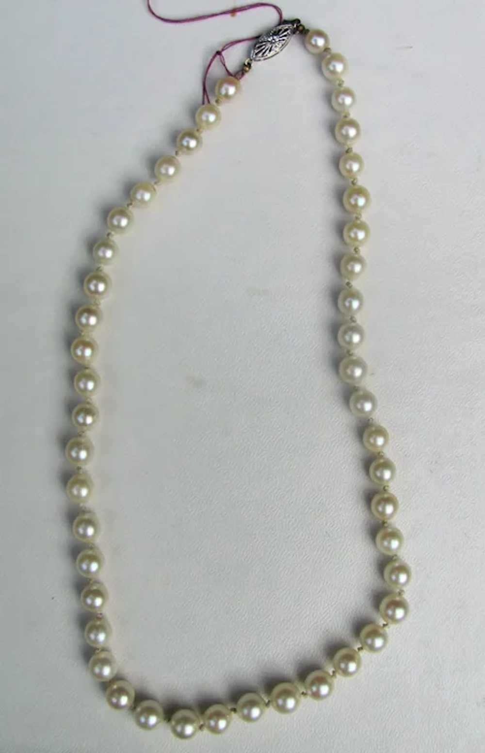 Vintage Strand Cultured Pearl Necklace 17" 7.5mm … - image 3