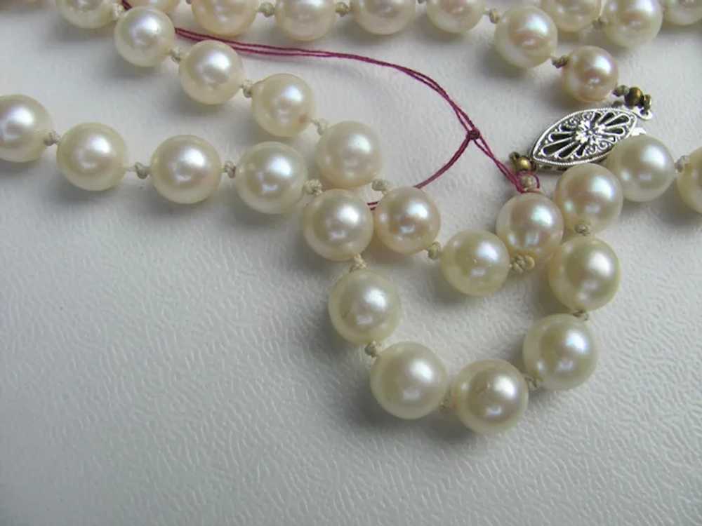 Vintage Strand Cultured Pearl Necklace 17" 7.5mm … - image 4